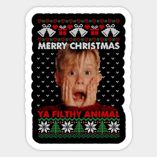 Kevin McCallister Shocked Face ugly sweater Sticker